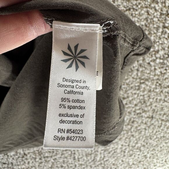 Athleta Shirt Womens Extra Large Gray Embroidered Tank Top Sleeveless Cotton - Picture 9 of 14